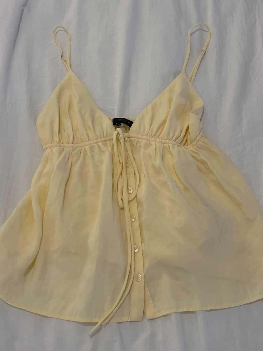 Zara Light Yellow Babydoll Top